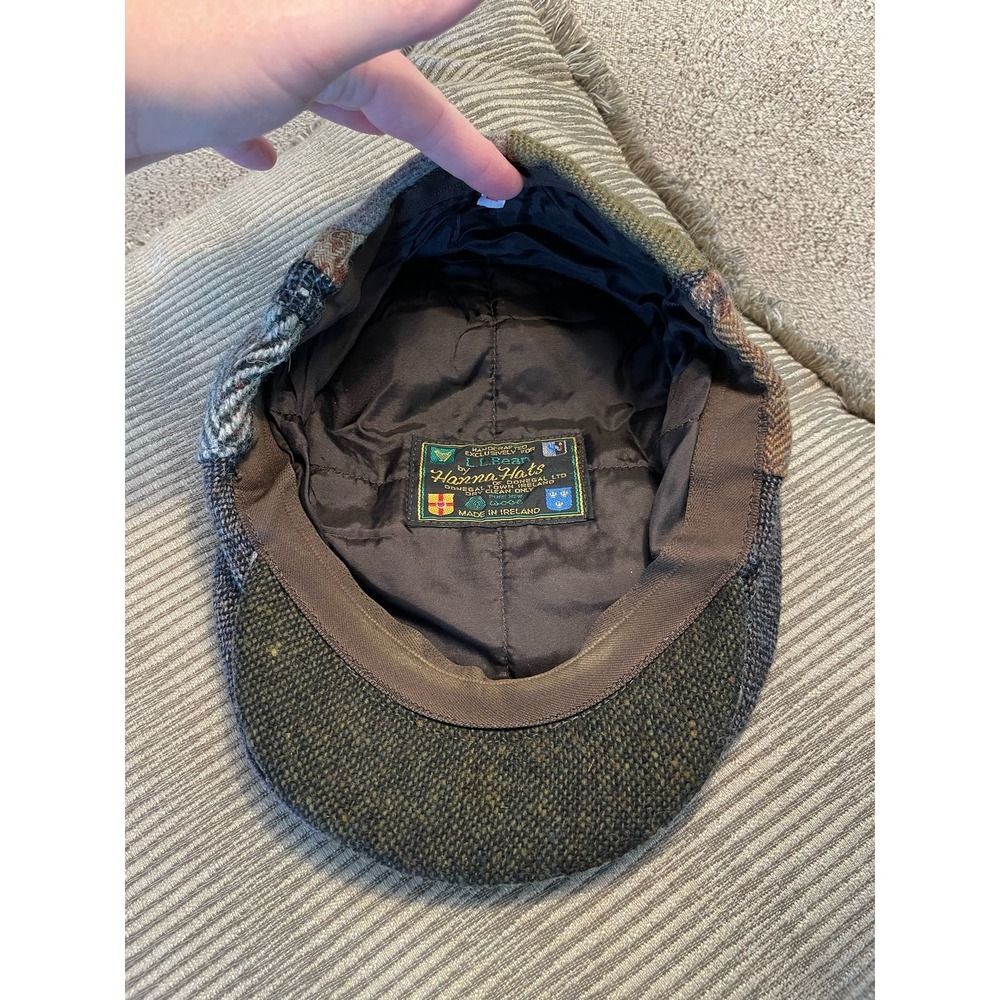 Vintage Patchwork L.L. Bean Hanna Hats 100% Irish Wool Flat Cap - Picture 2 of 4